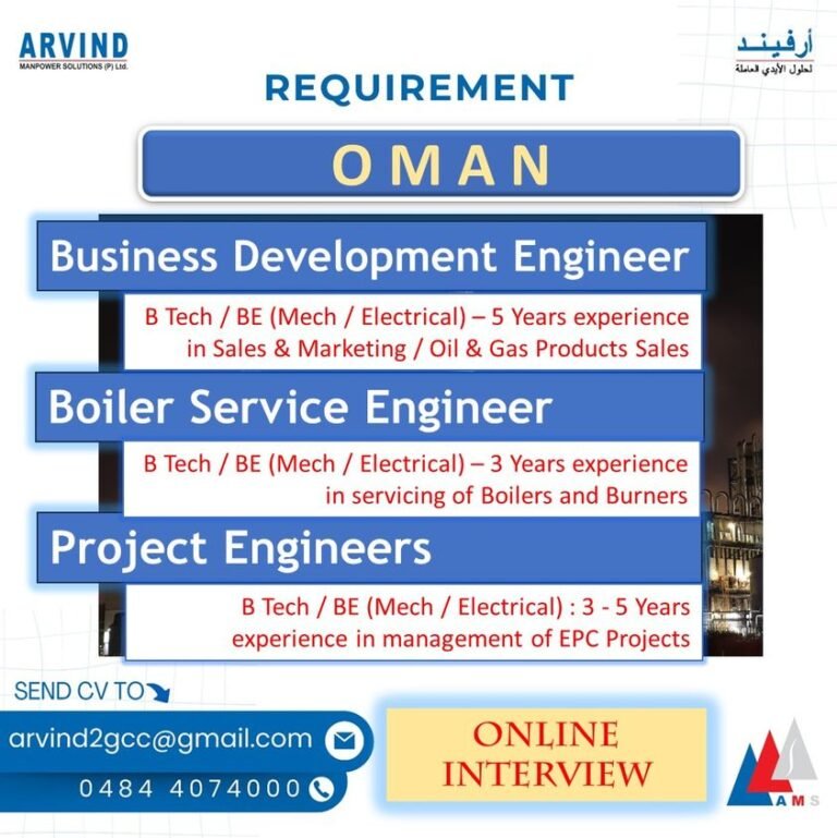 Jobs in Oman – Online Interview