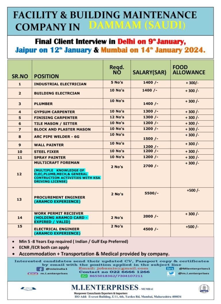 FACILITY & BUILDING MAINTENANCE COMPANY IN DAMMAM (SAUDI