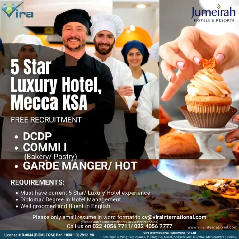 Five Star Luxury Hotel Jobs in Mecca, Saudi Arabia