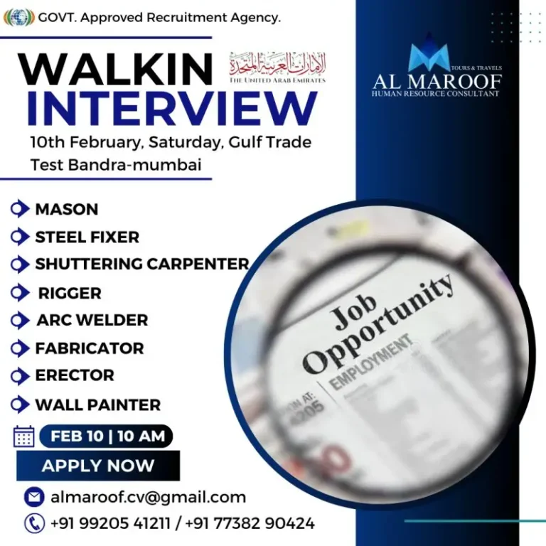 Job Opening For Reputed Company in UAE