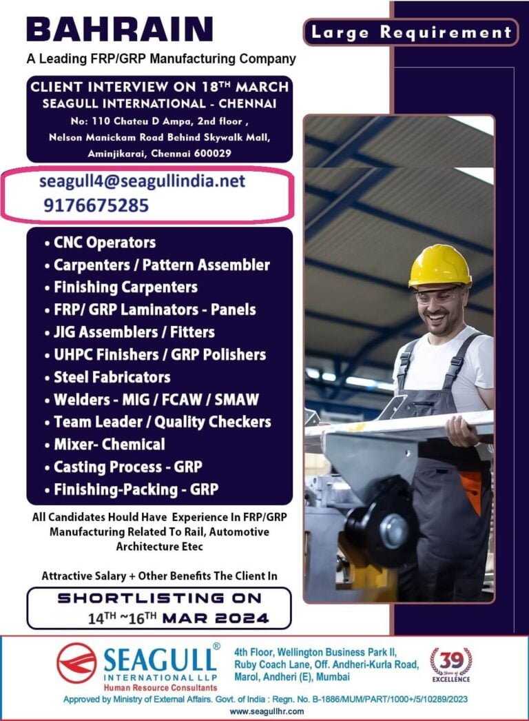 GRP MANUFACTURING COMPANY AT BAHRAIN