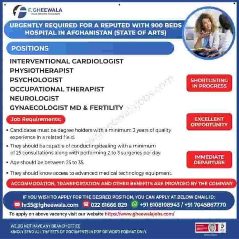 healthcare professionals for a leading hospital in Afghanistan