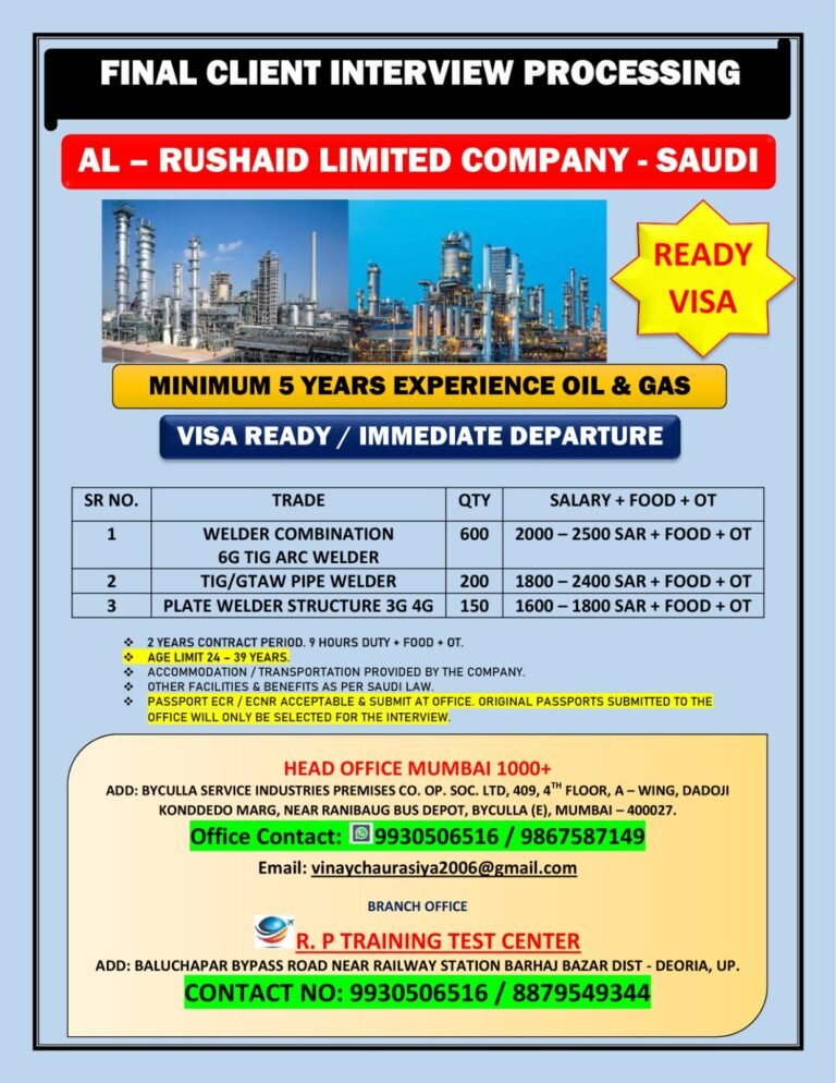 FINAL CLIENT INTERVIEW PROCESSING AL-RUSHAID LIMITED COMPANY – SAUDI