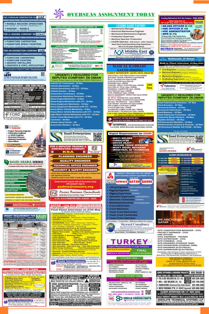 Assignment Abroad times 17th May 2024