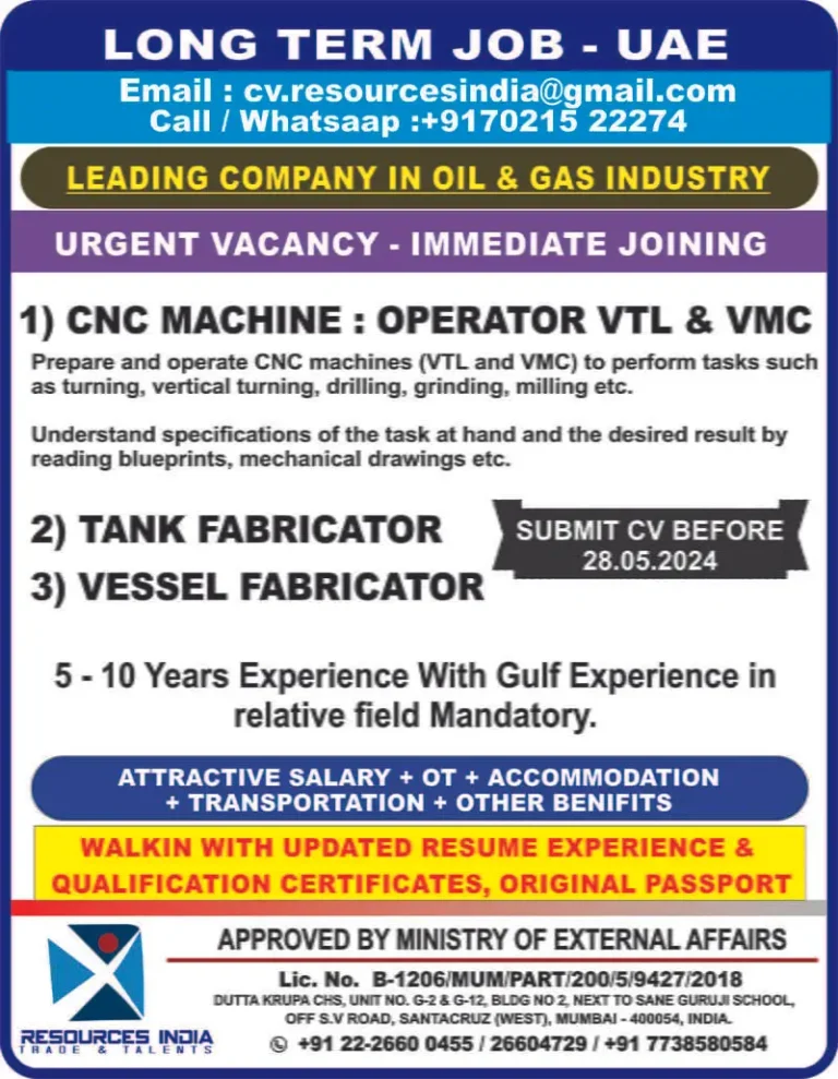 Long Term Oil & Gas Industry Jobs in UAE