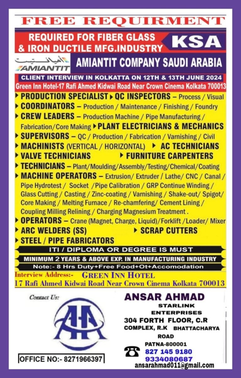 AMIANTIT COMPANY SAUDI ARABIA أميانتيت ZAMIANTIT CLIENT INTERVIEW IN KOLKATTA ON 12TH & 13TH JUNE 2024