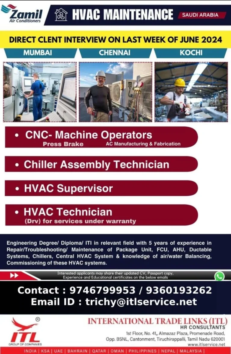 Saudi Arabia – HVAC Maintenance Jobs