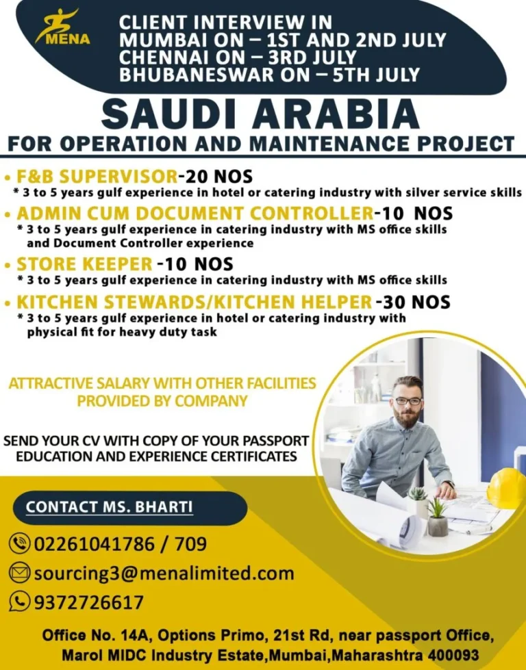 Saudi Jobs – Operation and Maintenance Project