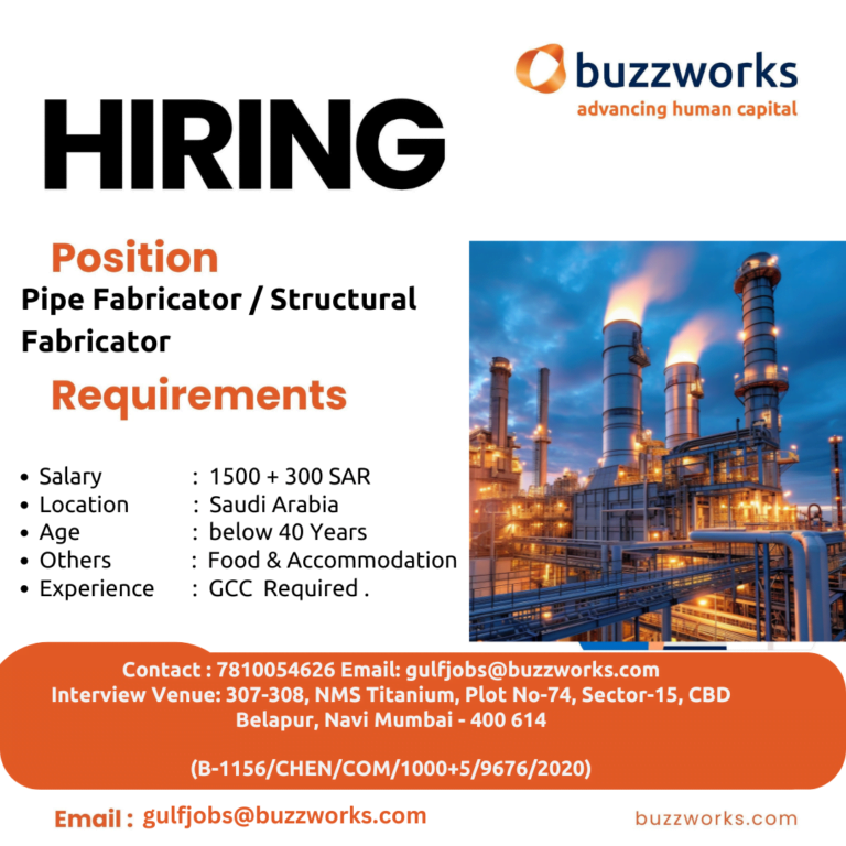 We are Hiring for SAUDI