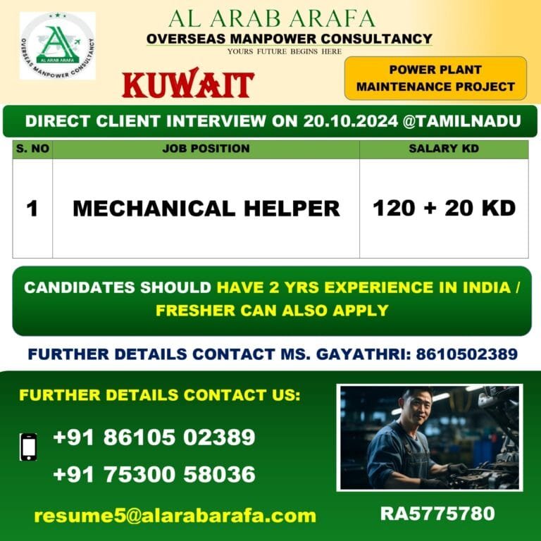 DIRECT CLIENT INTERVIEW ON 20.10.2024 @ TAMILNADU
