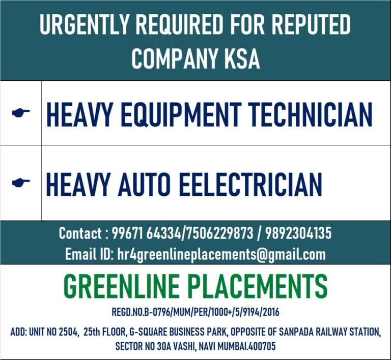 URGENT REQUIRED FOR REPUTED COMPANY KSA