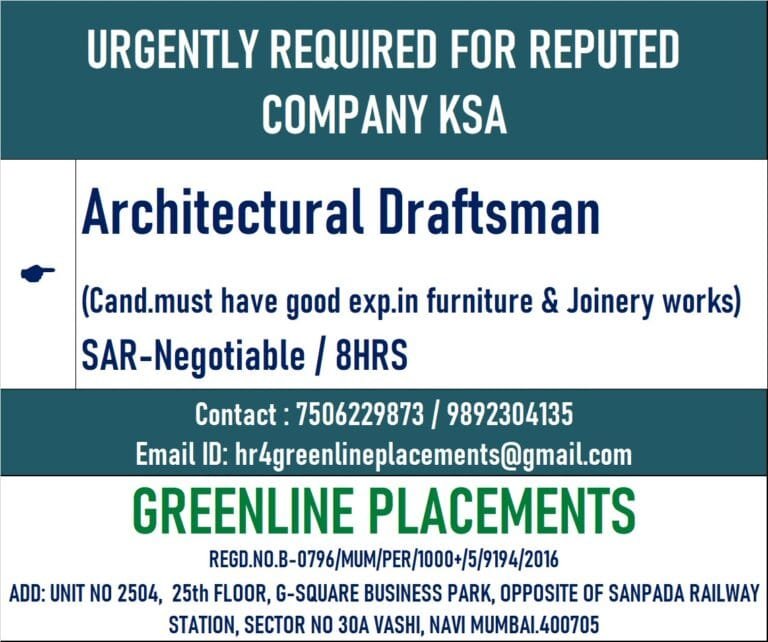 URGENTLY REQUIRED FOR REPUTED COMPANY KSA