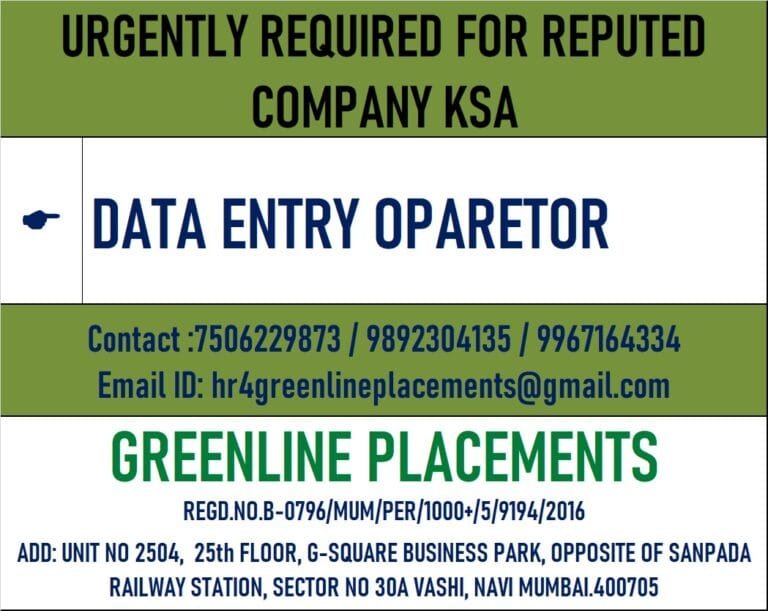 URGENTLY REQUIRED FOR REPUTED COMPANY KSA