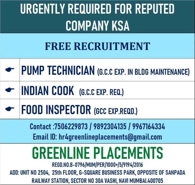 URGENTLY REQUIRED FOR REPUTED COMPANY KSA