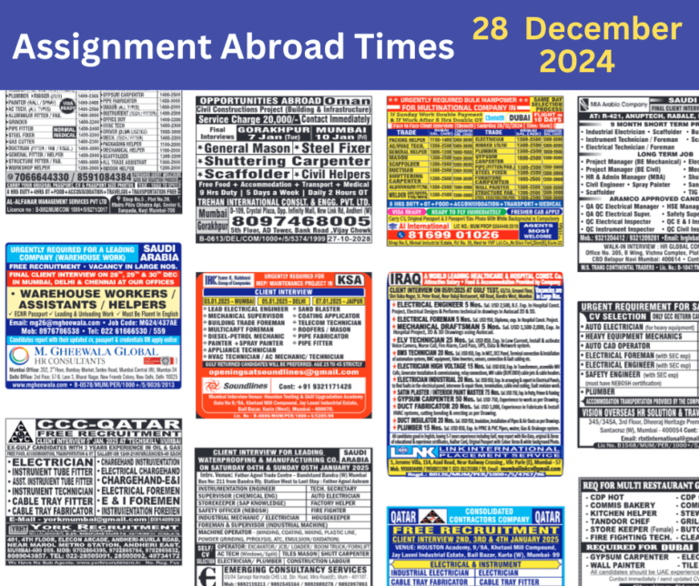 Assignment Abroad Times 28 December 2024