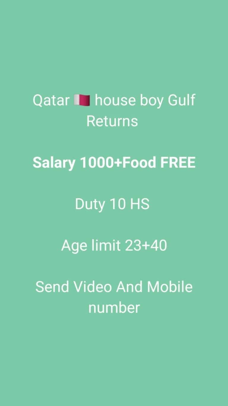 Urgent required for qatar