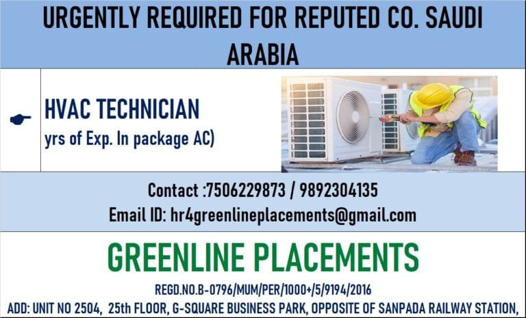 URGENTLY REQUIRED FOR REPUTED COMPANY KSA