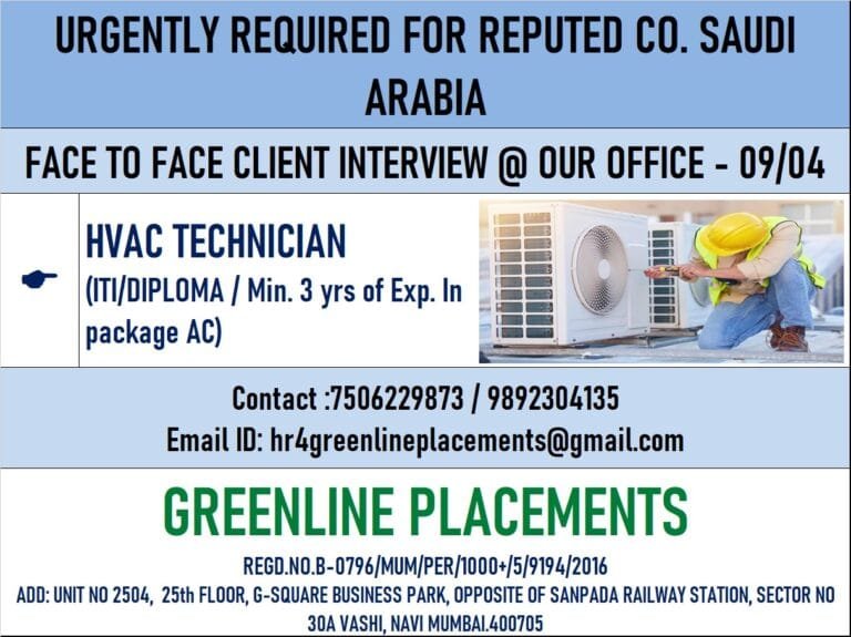 URGENTLY REQUIRED FOR REPUTED COMPANY KSA