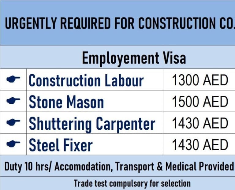Urgent required for Dubai