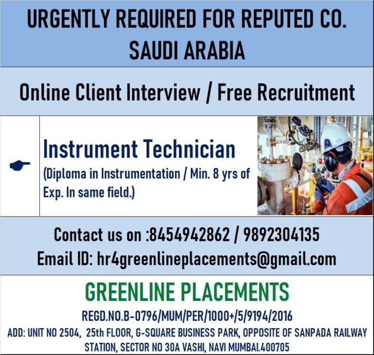 URGENTLY REQUIRED FOR REPUTED COMPANY KSA