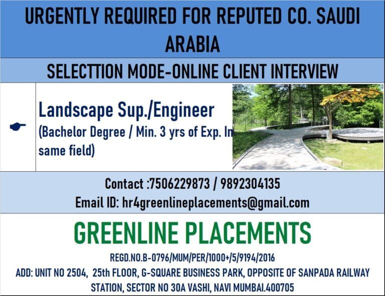 URGENTLY REQUIRED FOR REPUTED COMPANY KSA