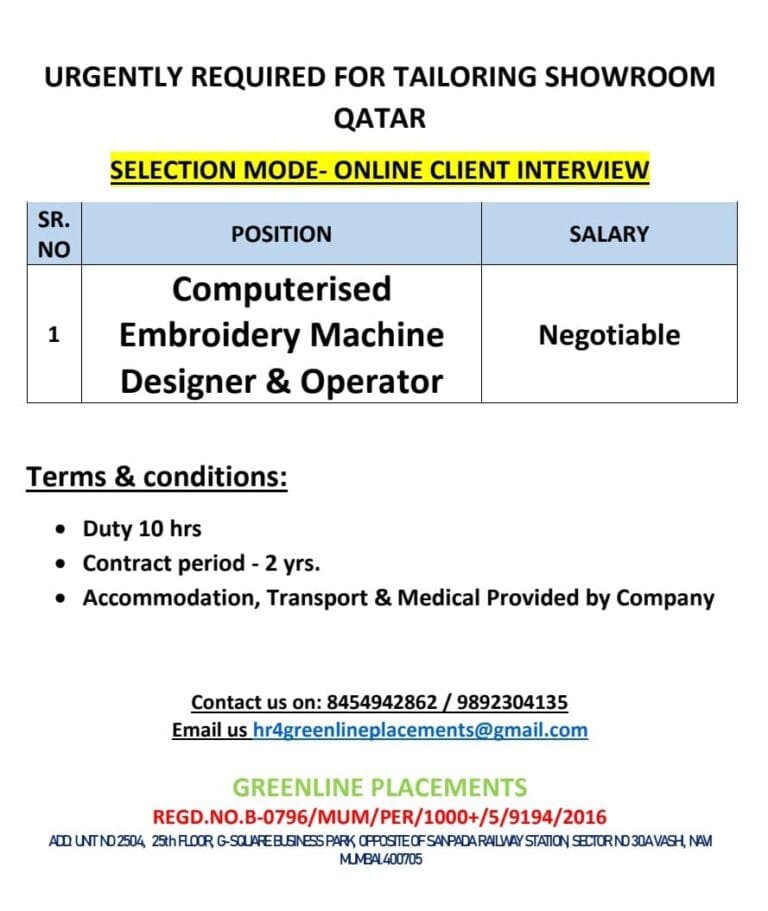 URGENTLY REQUIRED FOR REPUTED COMPANY KSA