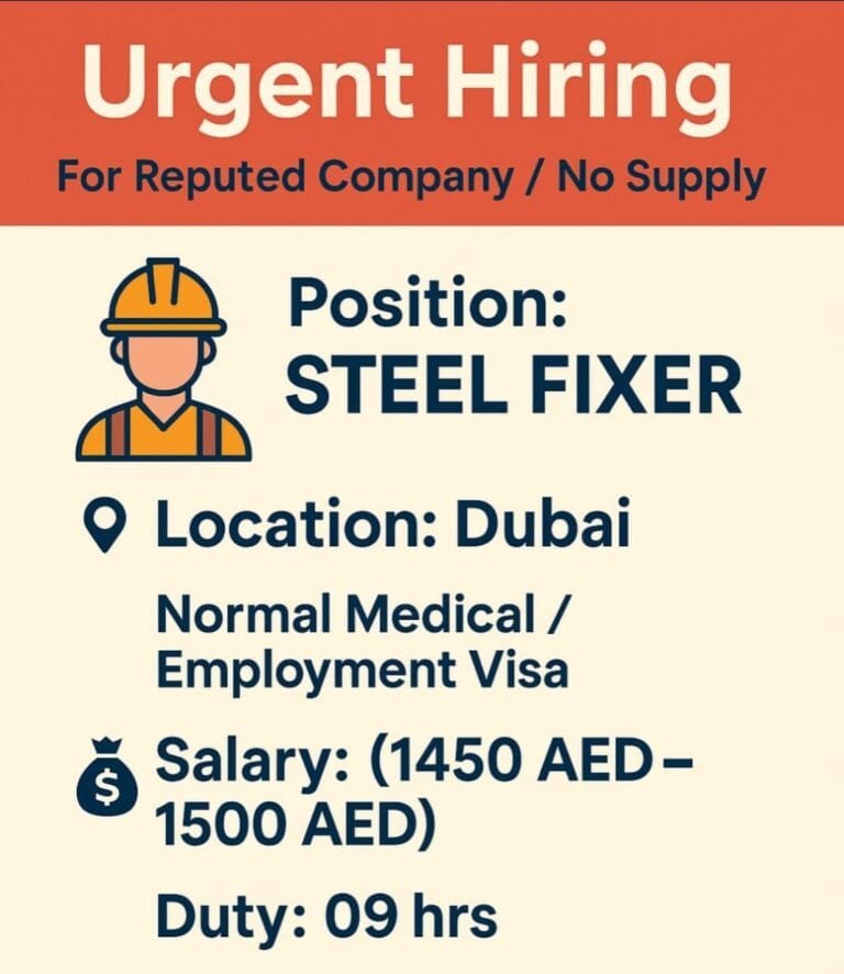 Urgent required for Dubai