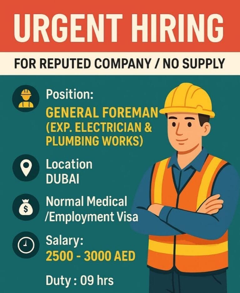 Urgent required for Dubai