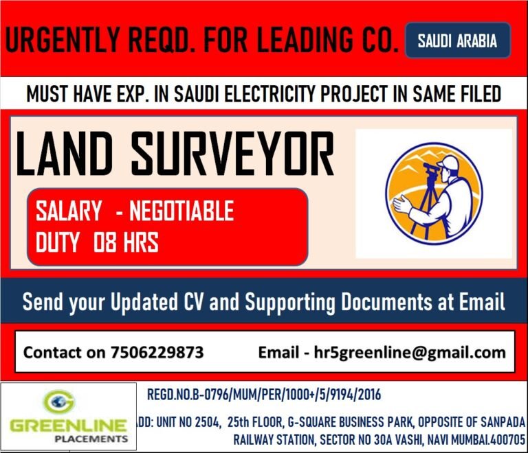 URGENTLY REQUIRED FOR AL YAMAMA COMPANY KSA