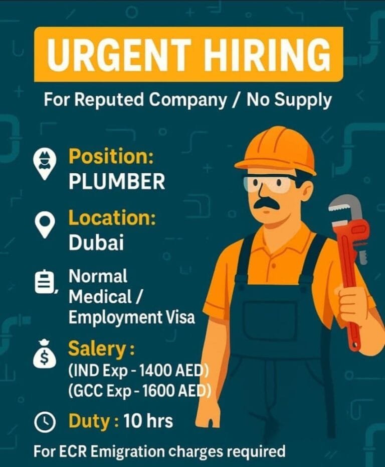 Urgent required for reputed company Dubai