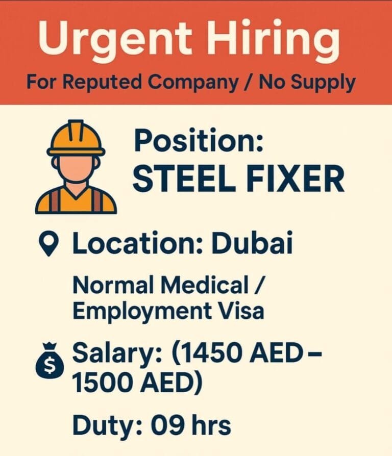 Urgent required for reputed company Dubai
