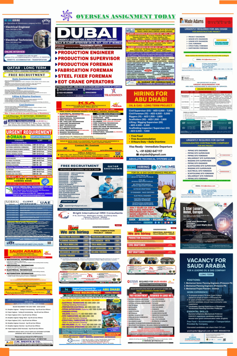 Overseas Assignment Today 30-October-2025