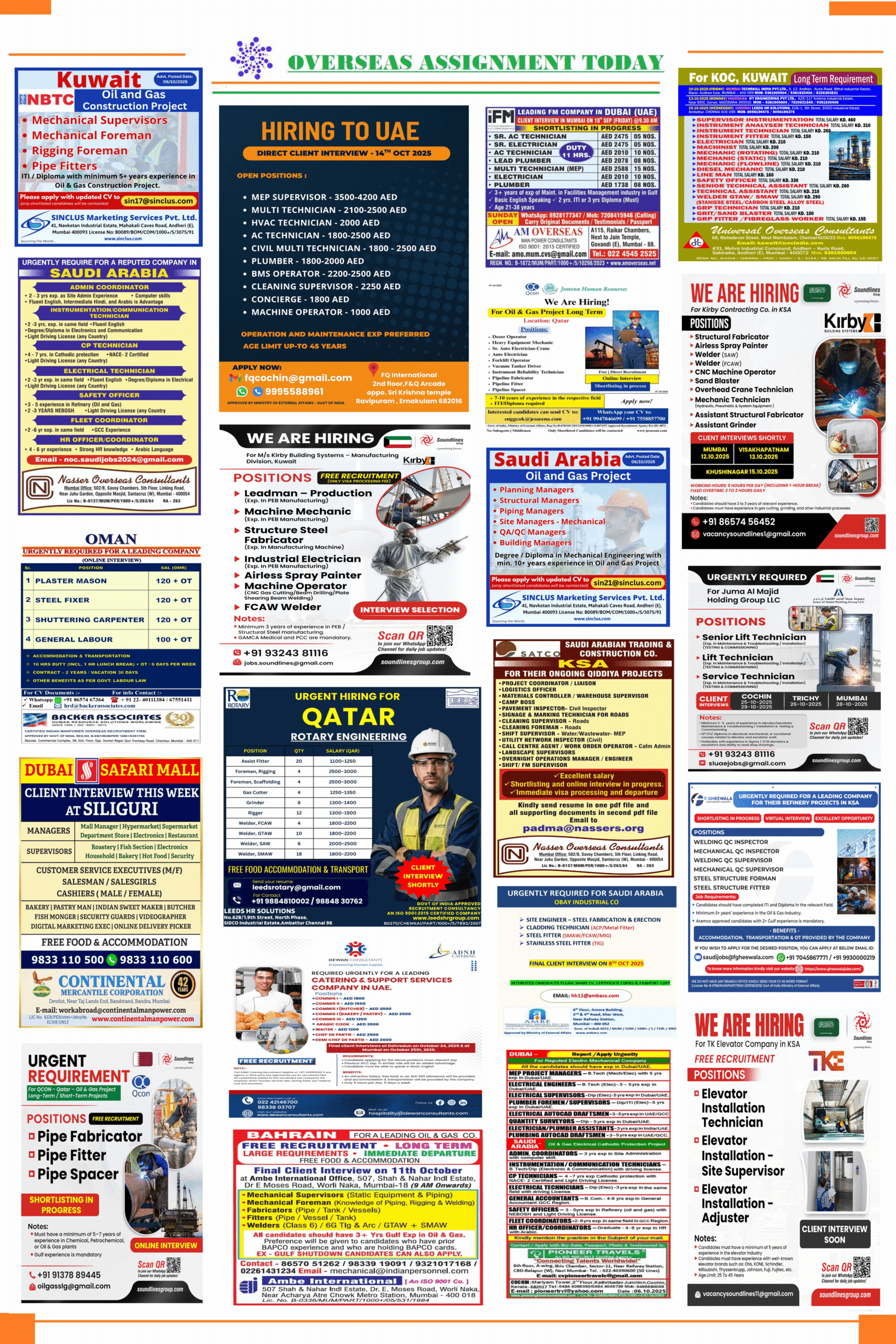 Overseas Assignment Today 09-October-2025