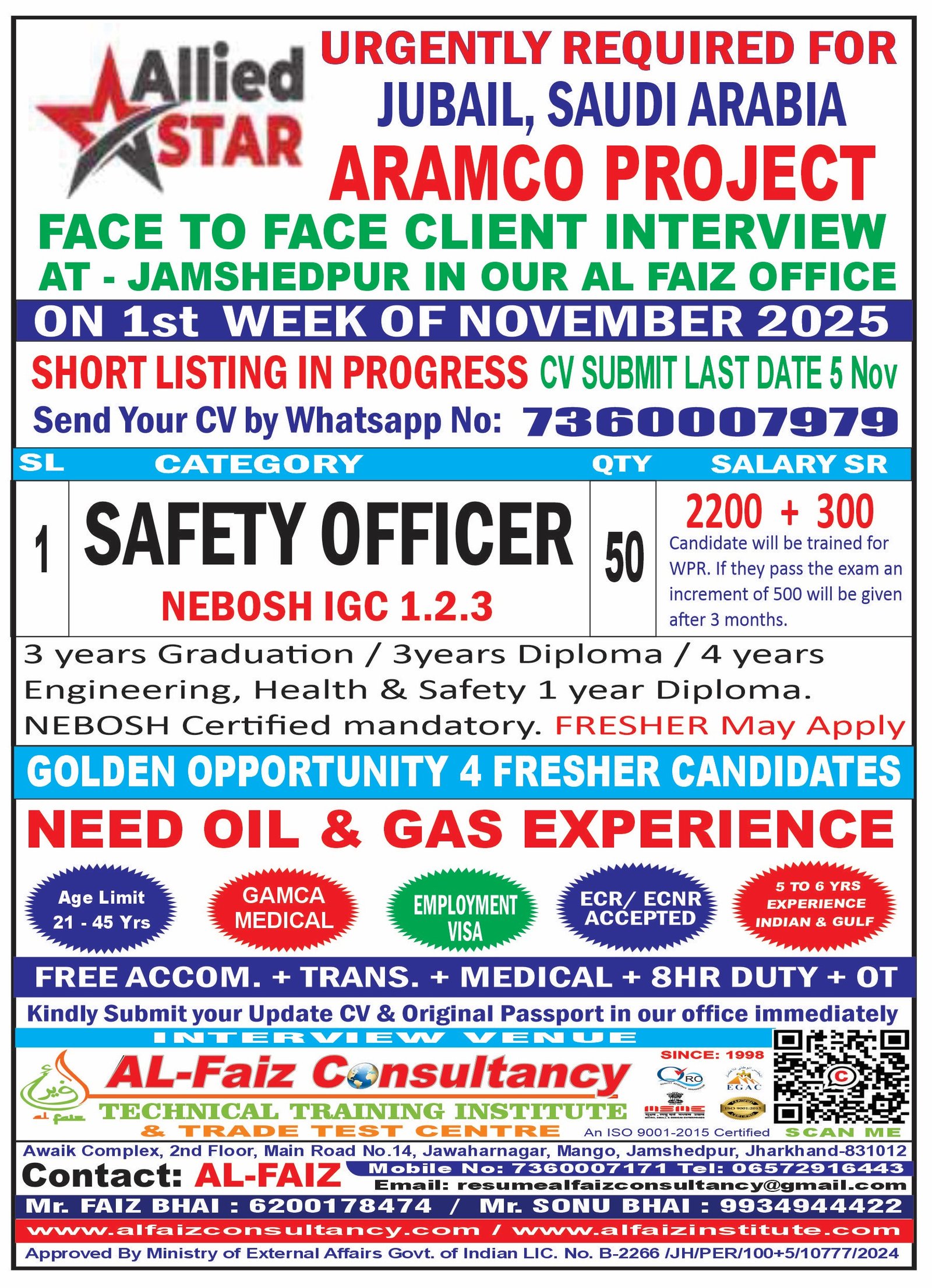 Urgent Requirement for SAUDI M/S ALLIED STAR COMPANY – Client Interview At Jamshedpur on 1ST WEEK OF NOVEMBER 2025 safty.jpg