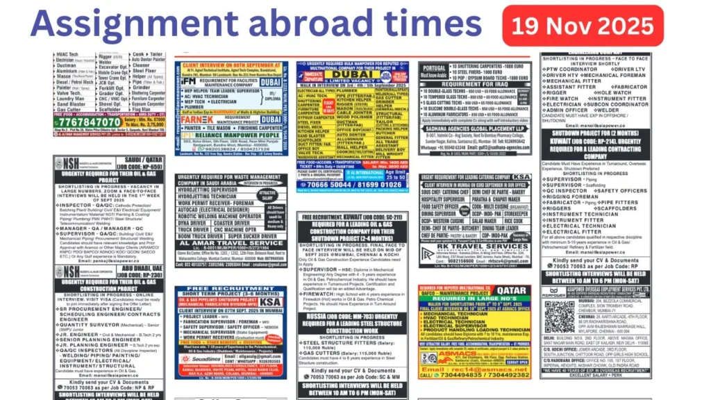 Assignment Abroad Times PDF Today Newspaper, 19 November 2025