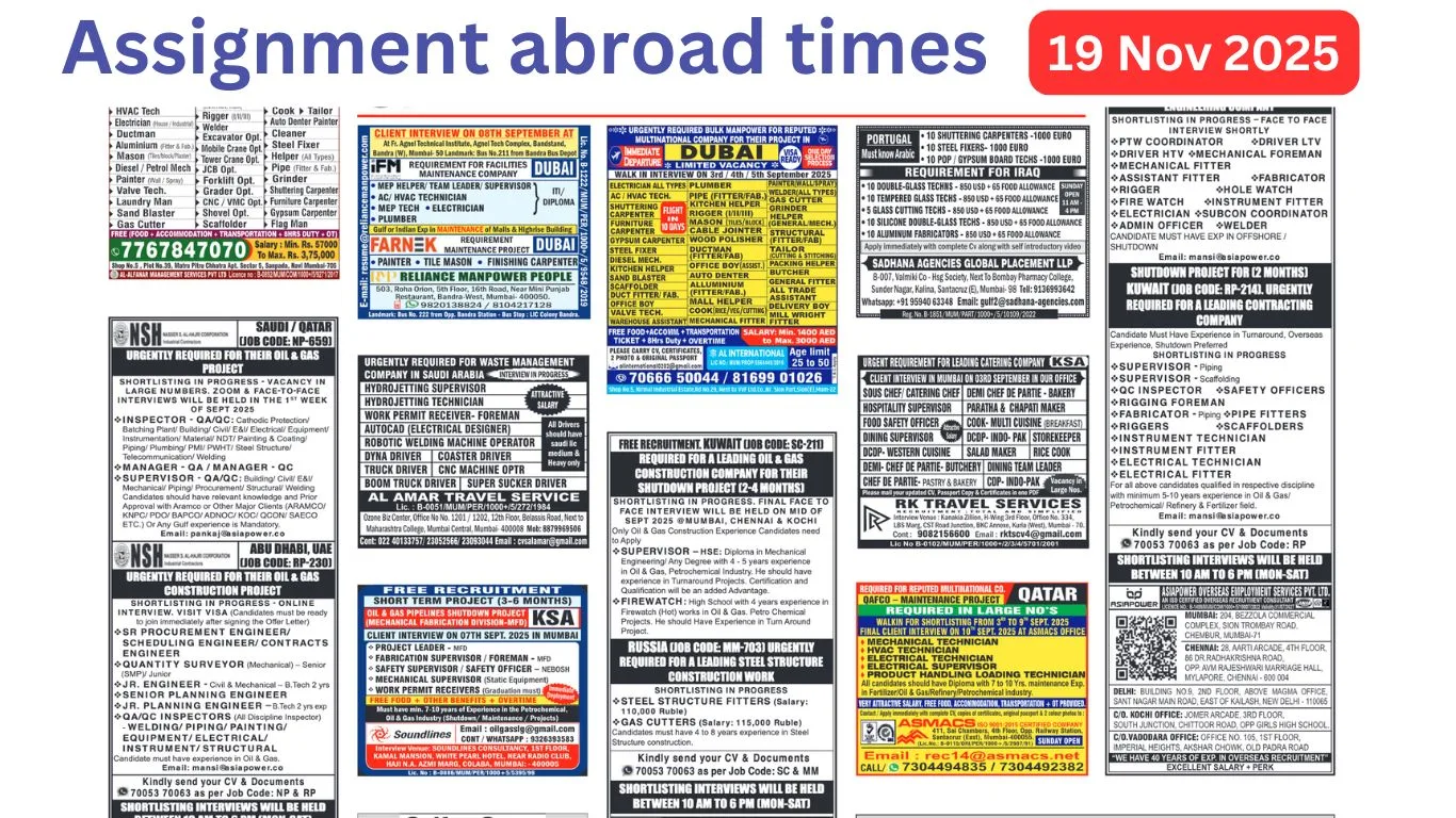 Assignment Abroad Times PDF Today Newspaper, 19 November 2025