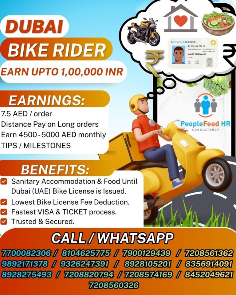 URGENT REQUIREMENT FOR BIKE RIDERS IN DUBAI (UAE) :: TALABAT :: IMMEDIATE DEPARTURES