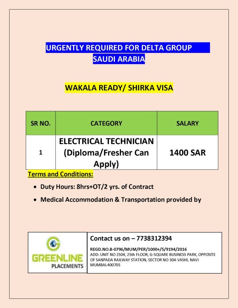 URGENTLY REQUIRED FOR REPUTED CO. KSA