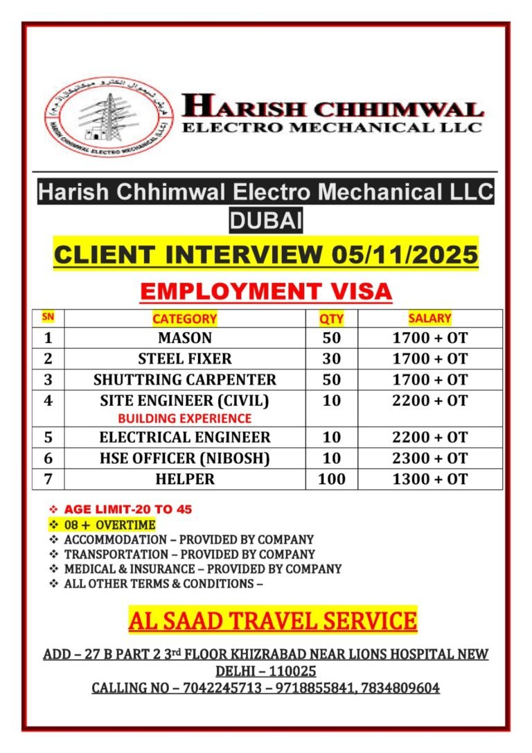 interview schedule @ delhi 05/11/2025