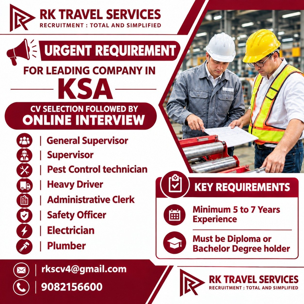 Gulf Job Vacancy 2026: Urgent Recruitment for Leading Company in Saudi Arabia