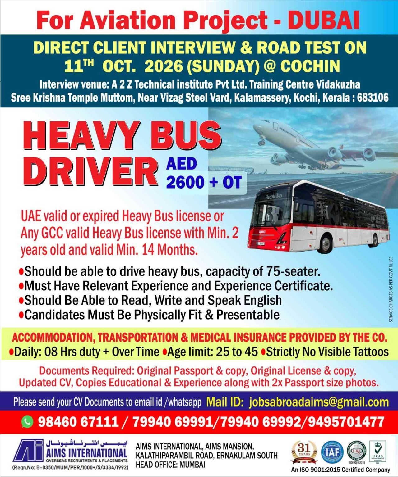 Exciting Gulf Job Vacancy: Heavy Bus Drivers Needed for Dubai Aviation Project